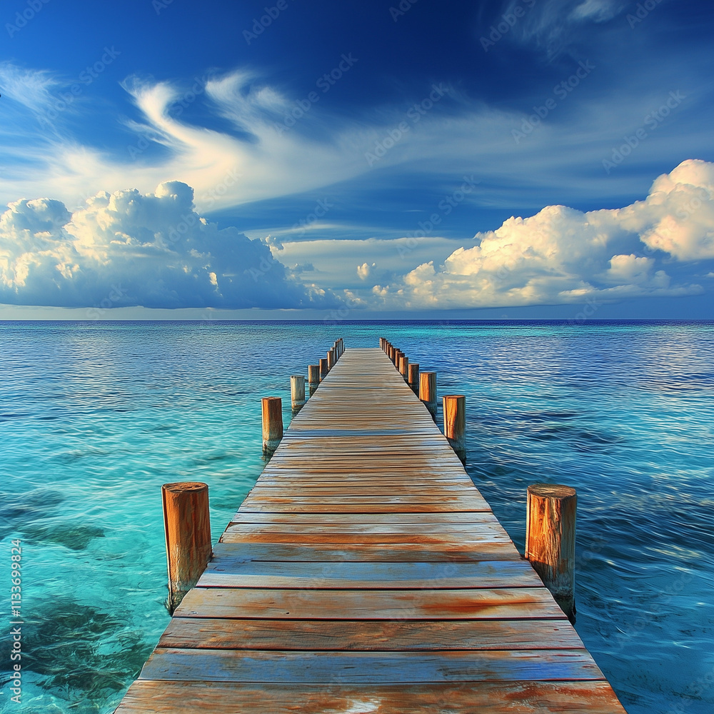 Tropical Destination - Maldives - Pier For Paradise Island. Tropical Destination - Maldives - Pier For Paradise Island.