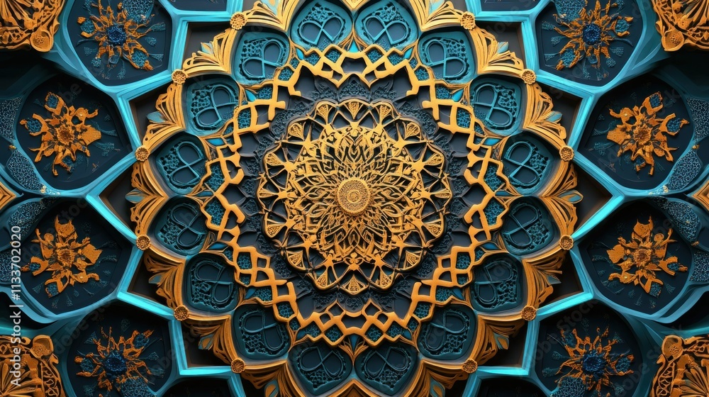Islamic design circle background with morocco ornament pattern Islamic design circle background with morocco ornament pattern