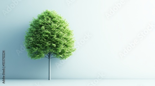 A solitary tree thriving indoors, captivating fusion of nature and interior design