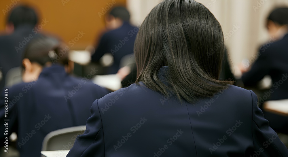 試験、テスト、大学入試、制服、学生背中、日本|Examination, test, university entrance examination, uniform, student back, Japan 試験、テスト、大学入試、制服、学生背中、日本|Examination, test, university entrance examination, uniform, student back, Japan