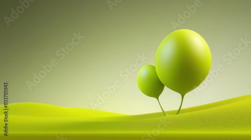 Vibrant green leaf on a lush hill, scenic nature escape