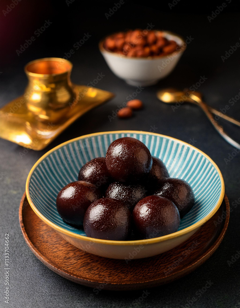 Kala Jamun or Black Gulab Jamun is a delicious and juicy sweet snack Kala Jamun or Black Gulab Jamun is a delicious and juicy sweet snack