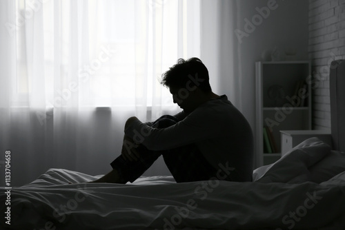 Silhouette of depressed you...