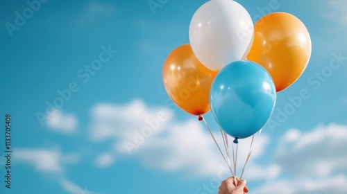 Vibrant and Colorful Balloons Floating Gracefully in the Sky Evoking a Sense of Happiness