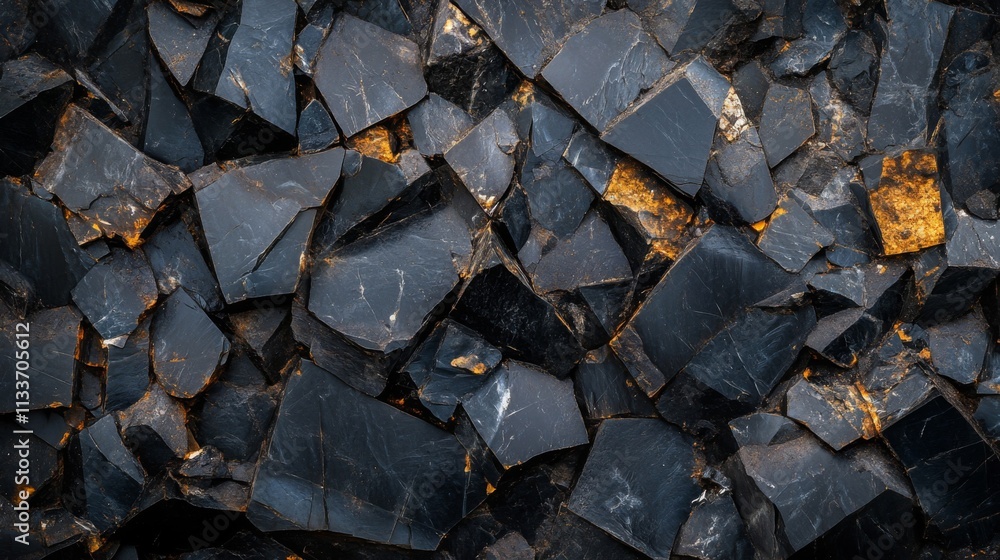 Black Obsidian Crystal Cluster with Golden Inclusions Black Obsidian Crystal Cluster with Golden Inclusions