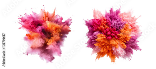 Vibrant Color Explosion on Transparent Background