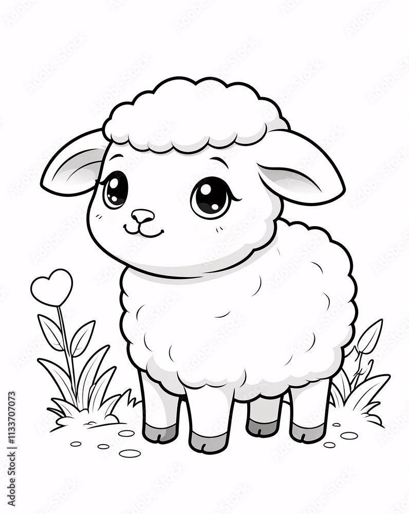 Creative Baby Sheep Coloring Book with Simple Line Art Designs for Kids RelaxationColoring Page Design Book Cover for Kids Creative Baby Sheep Coloring Book with Simple Line Art Designs for Kids RelaxationColoring Page Design Book Cover for Kids