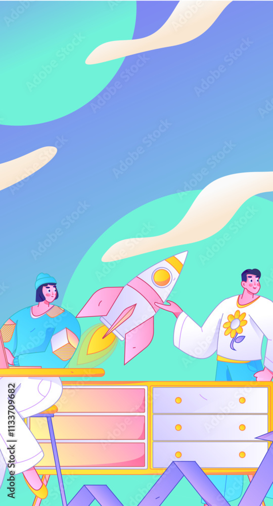 Marketing planning business characters flat vector concept operation hand drawn illustration
Marketing planning business characters flat vector concept operation hand drawn illustration