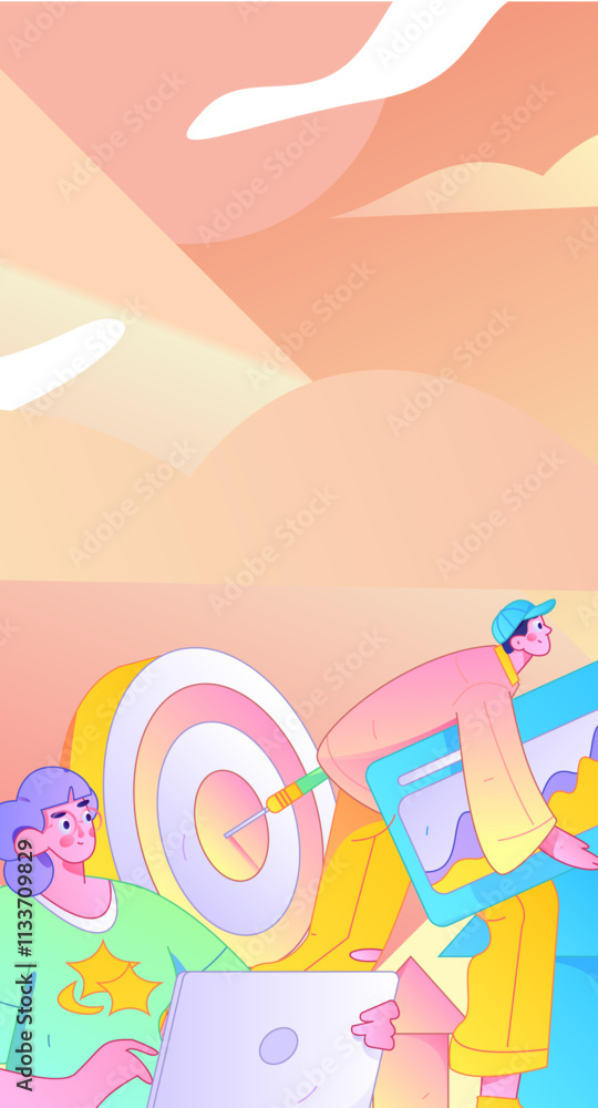 Marketing planning business characters flat vector concept operation hand drawn illustration
Marketing planning business characters flat vector concept operation hand drawn illustration