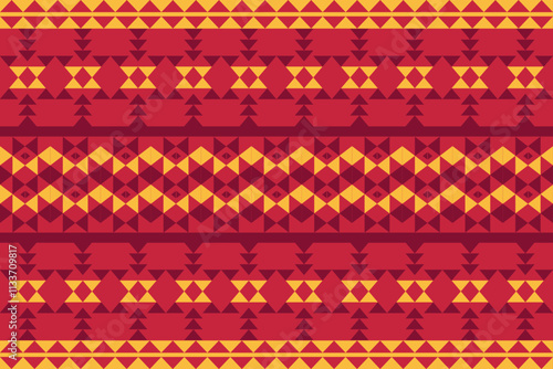 1.	Seamless Ethnic Pattern Texture. Navajo Geometric Print, Rustic Decorative Ornament. Abstract Geometric Pattern. Native American Pattern Ornament for the design of Clothing