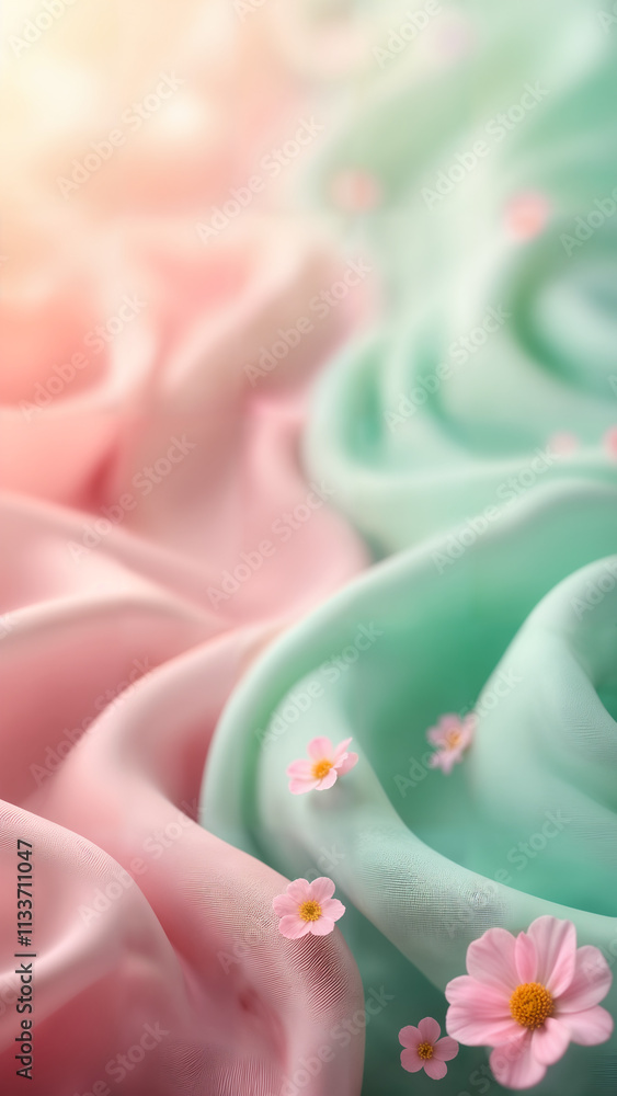 Intertwined Fabric and Flowers in Gradient Intertwined Fabric and Flowers in Gradient