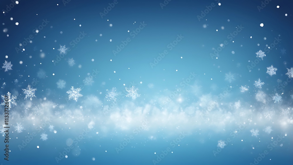 Winter Wonderland Scene With Falling Snowflakes Winter Wonderland Scene With Falling Snowflakes