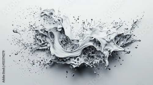 liquid abstract shapes that describes something getting stuck on wall
