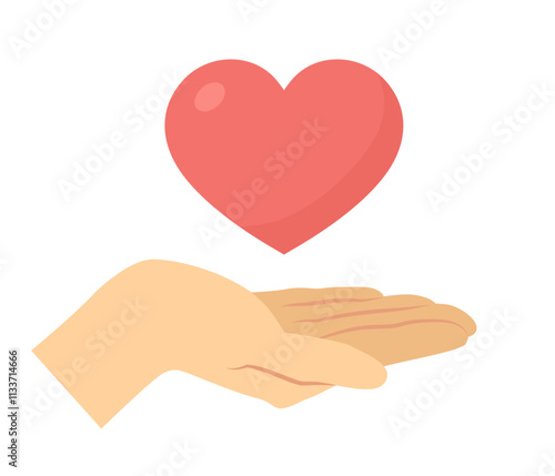 手とハートのベクターイラスト_安心イメージ