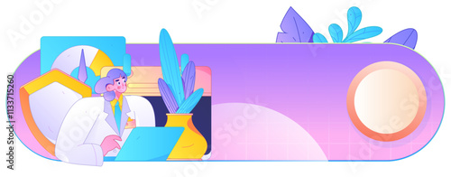 Business network security character flat vector concept operation hand drawn illustration
