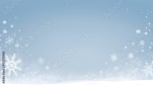Wallpaper Mural Winter Wonderland Scene With Snowflakes Falling On Blue Sky Torontodigital.ca