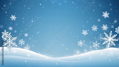 Wallpaper Mural Winter Wonderland Snowflakes Falling on Snowy Hills Torontodigital.ca