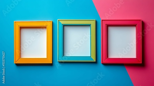 Three Colorful Frames Against A Bright Background