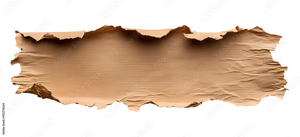 Brown Cardboard paper piece on transparent background Brown Cardboard paper piece on transparent background