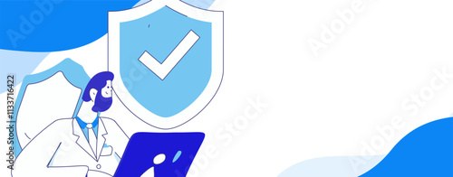 Business network security character flat vector concept operation hand drawn illustration
