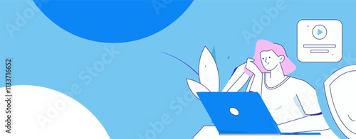 Business network security character flat vector concept operation hand drawn illustration
