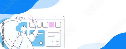 Business network security character flat vector concept operation hand drawn illustration
