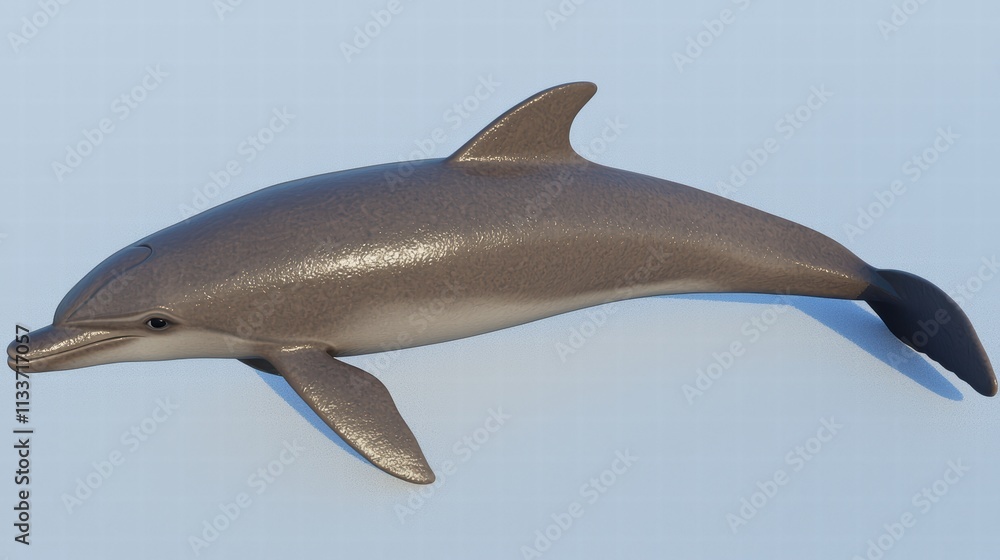 Obraz premium Realistic Dolphin Model on Light Background for Creative Projects