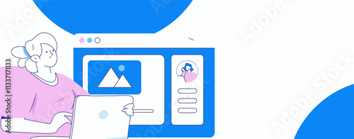 Business network security character flat vector concept operation hand drawn illustration
