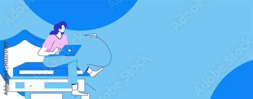 Business network security character flat vector concept operation hand drawn illustration
