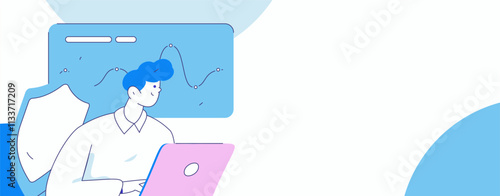 Business network security character flat vector concept operation hand drawn illustration
