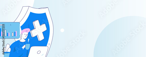 Business network security character flat vector concept operation hand drawn illustration
