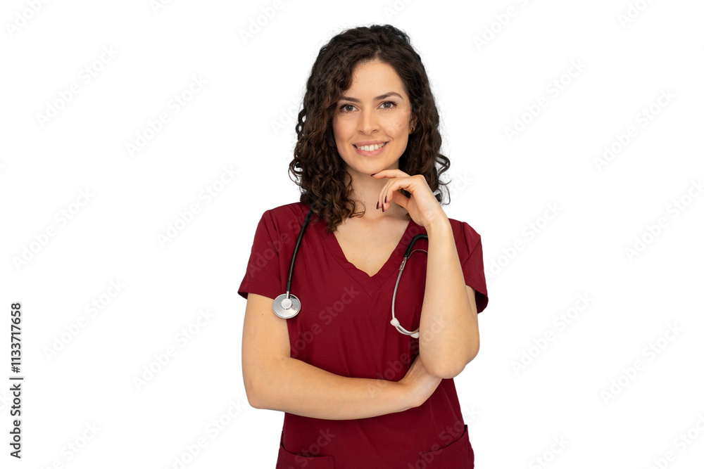 Confident Latina woman in nursing uniform Confident Latina woman in nursing uniform