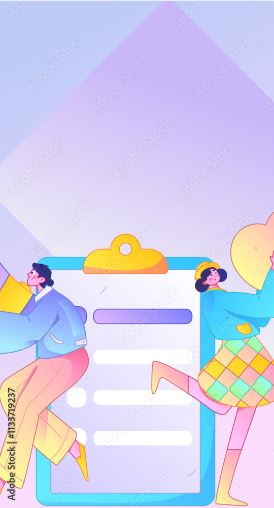 Invite friends to conduct questionnaire flat vector concept operation hand drawn illustration
Invite friends to conduct questionnaire flat vector concept operation hand drawn illustration