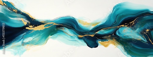 Vibrant abstract piece with dynamic colors and fluid formations. photo