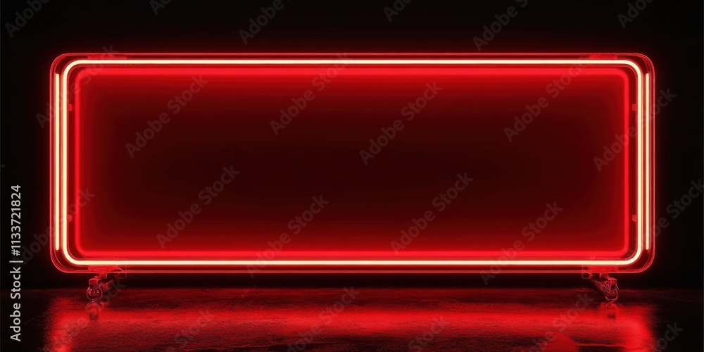 Nostalgic retro frame showcasing a brilliant red neon advertisement. Nostalgic retro frame showcasing a brilliant red neon advertisement.