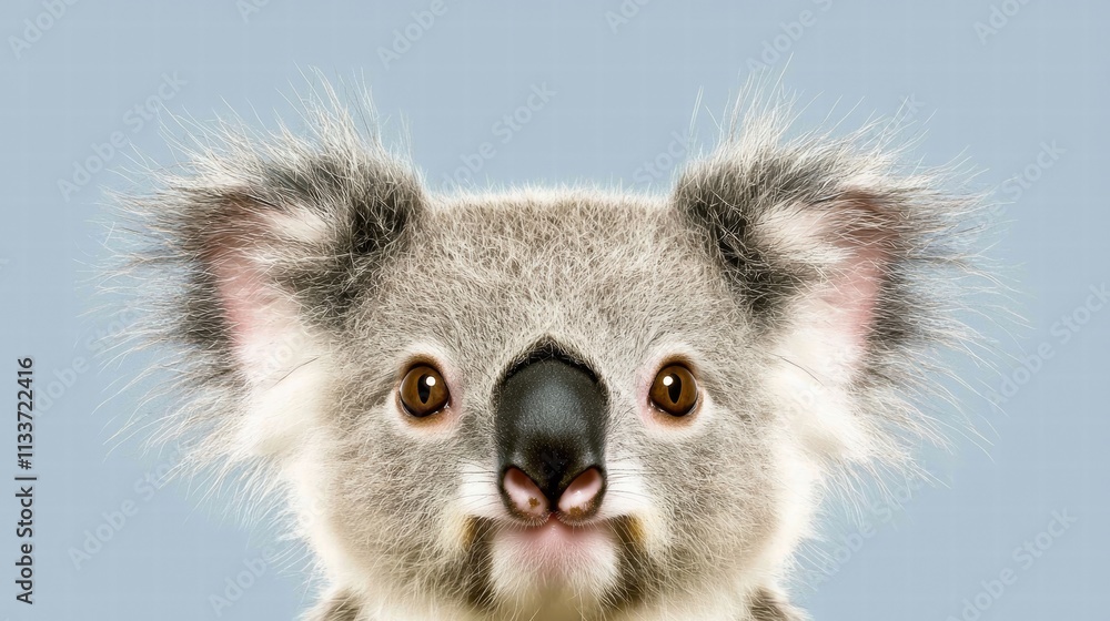 Obraz premium Close-Up Portrait of a Cute Koala with Soft Fur and Expressive Eyes