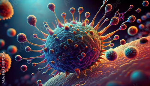 Budding: viruses exit the host cell to infect others.  