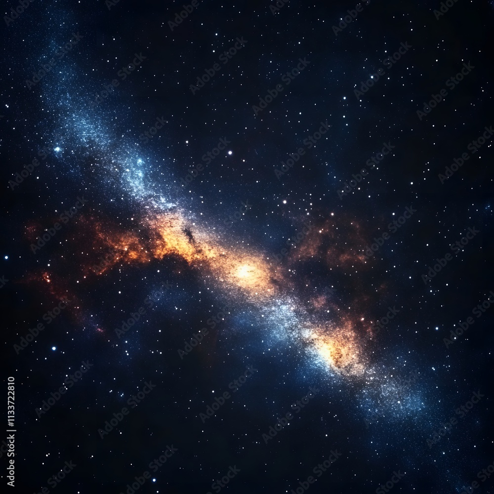 Fototapeta premium Celestial Swirl A Galaxy Among Distant Stars