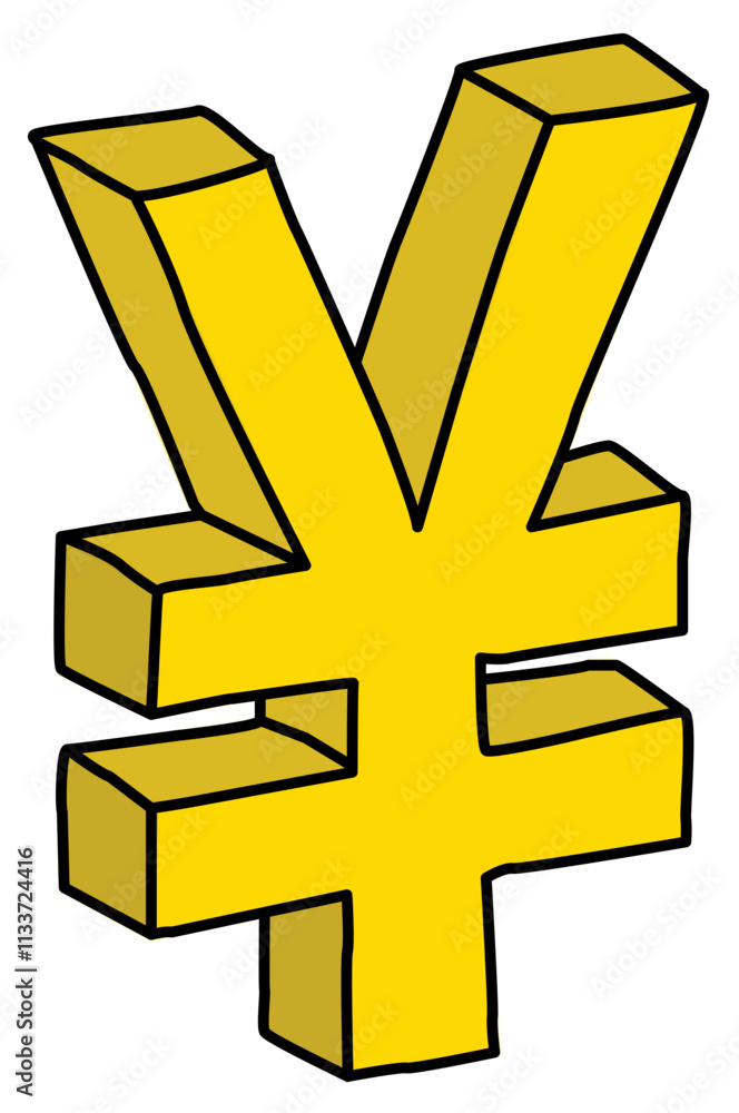 Obraz premium golden yen icon symbol illustration design