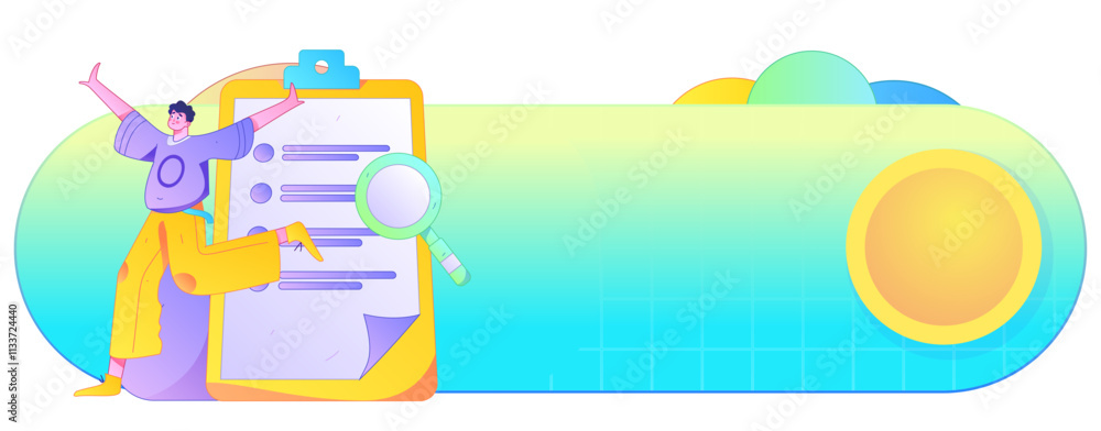 Obraz premium Invite friends to conduct questionnaire flat vector concept operation hand drawn illustration 