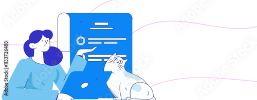 Invite friends to conduct questionnaire flat vector concept operation hand drawn illustration
