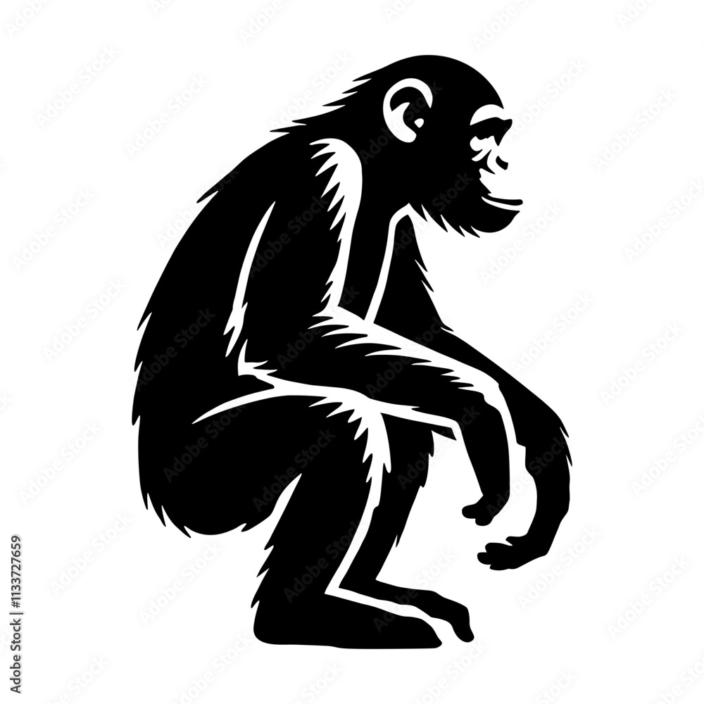 Fototapeta premium Chimpanzee Silhouette