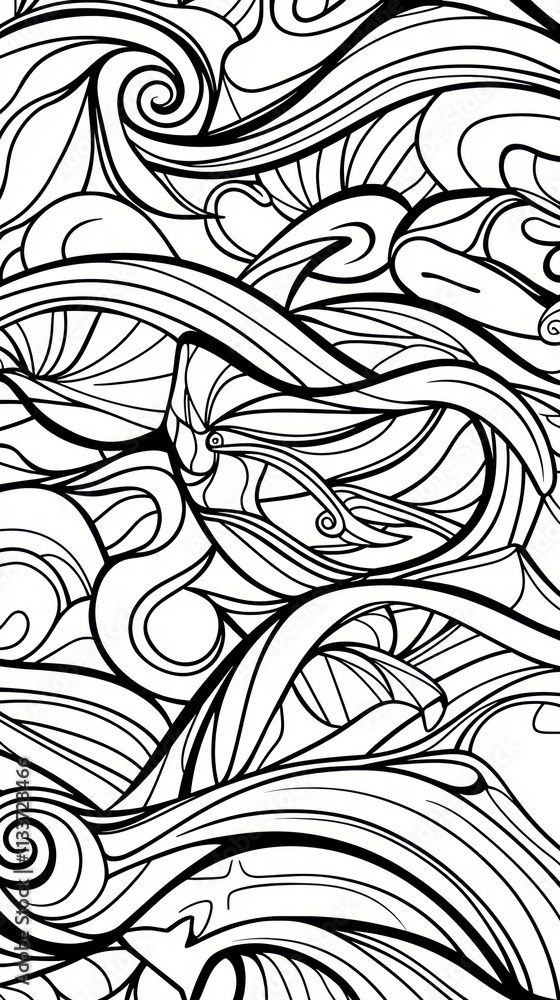 Abstract Black and White Wave Pattern. Abstract Black and White Wave Pattern.