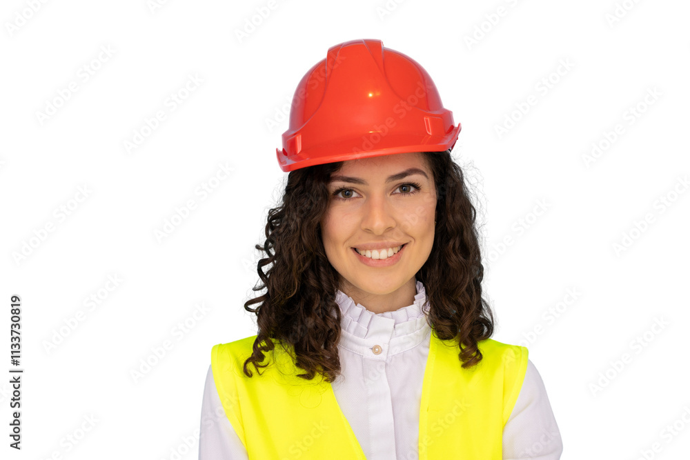 Young Latina construction specialist in protective work gear Young Latina construction specialist in protective work gear