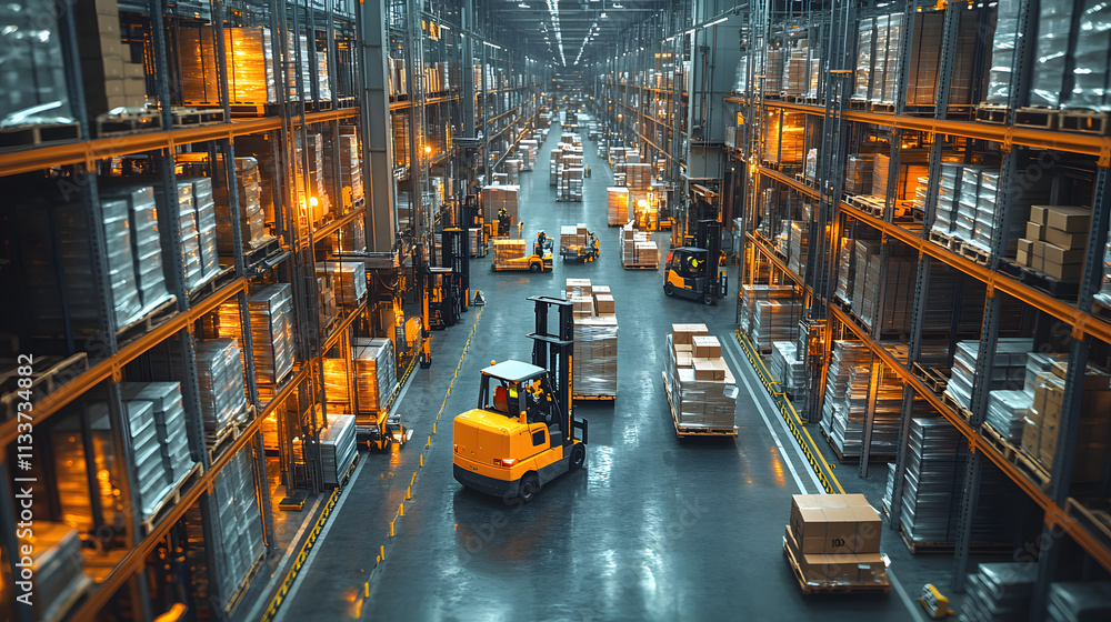 Obraz premium Warehouse forklift industrial