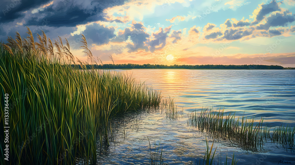 Scenic view of thicket of reed and chesapeake bay on maryland eastern shore near rock hall md. Thicket. Illustration Scenic view of thicket of reed and chesapeake bay on maryland eastern shore near rock hall md. Thicket. Illustration