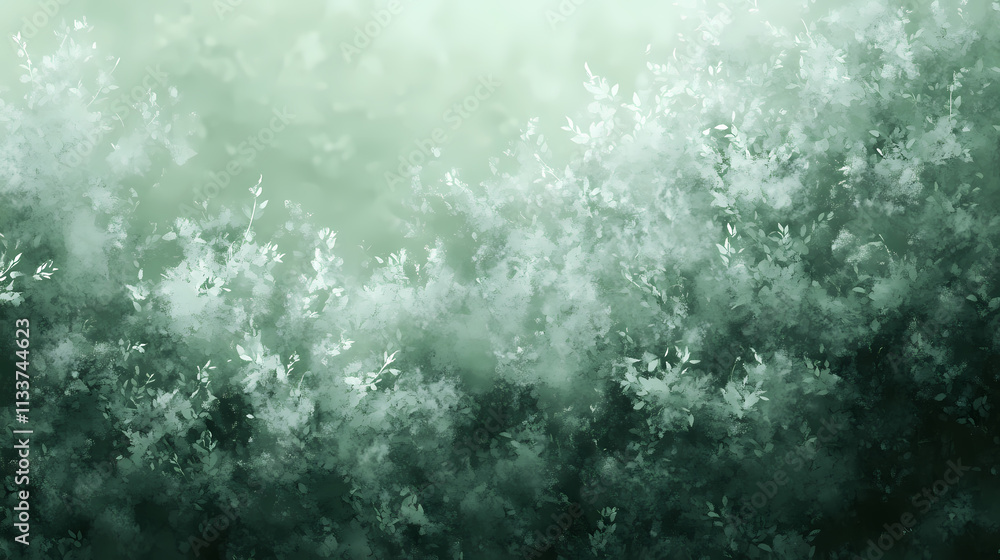 Dense thicket of bushes and shrubs blurred into a soft green background , dense thicket, atmospheric perspective, blurred effect. Thicket. Illustration Dense thicket of bushes and shrubs blurred into a soft green background , dense thicket, atmospheric perspective, blurred effect. Thicket. Illustration