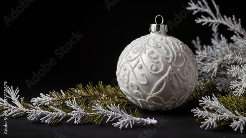 White Christmas Bauble Cutout - Generative A