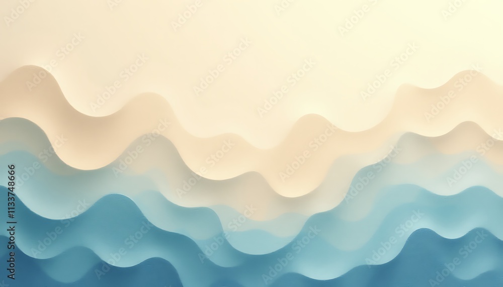 Abstract Wavy Background Calm Blue Beige Hues Abstract Wavy Background Calm Blue Beige Hues
