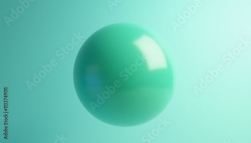 Teal Sphere Abstract Background 3D Render Minimalist Design Clean Simple